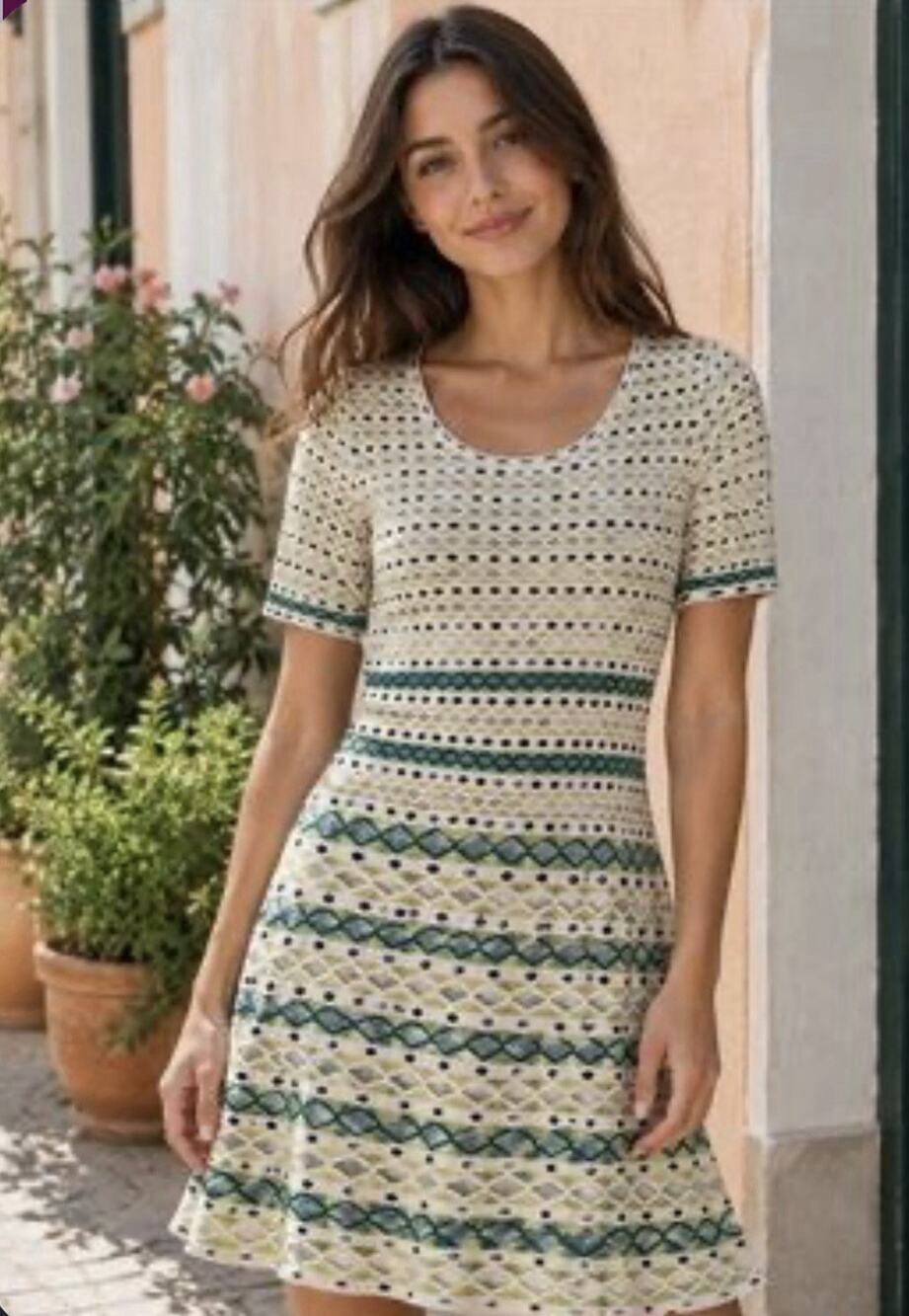 M Missoni Intarsia Short Sleeve Mini Dress Size 36 XS